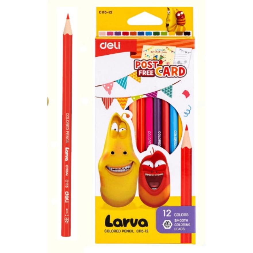 

Deli EC115-12 Larva School Color Pencil / Pensil Warna 12 Warna Hasil Tebal