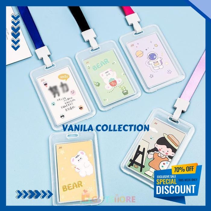 

ID CARD HOLDER NAME TAG GANTUNGAN KARTU KARTUN PEMEGANG TANDA TEMPAT KARTU IDENTITAS TAHAN AIR TRANSPARAN LENCANA KERJA STAF DENGAN TALI PENGIKAT-GI PRAKTIS