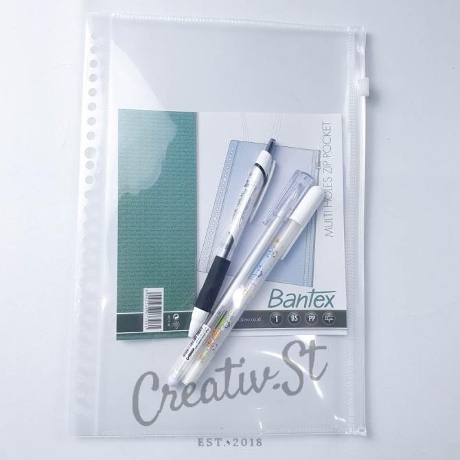 

Bantex Multiholes Zip Zipper Pocket for Binder A5 B5 8072 8073
