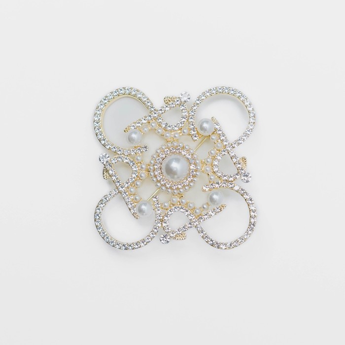 Jenna & Kaia - Aiza Brooch Gold - Premium Bros Hijab