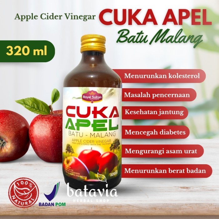 

DISKON Cuka Apel Malang BPOM Apple Cider Vinegar 320gr Royal Sultan