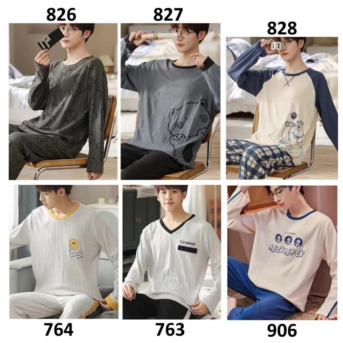 BAJU TIDUR PRIA PIYAMA PRIA LENGAN PANJANG