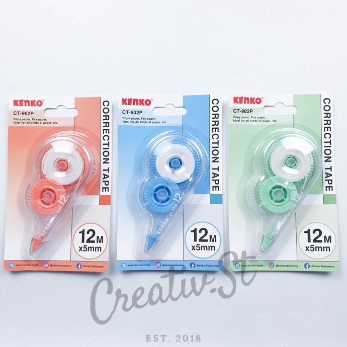 

BEBAS ONGKIR - Tip-ex Kertas / Correction Tape Kenko CT-902 Pastel 12 Meter