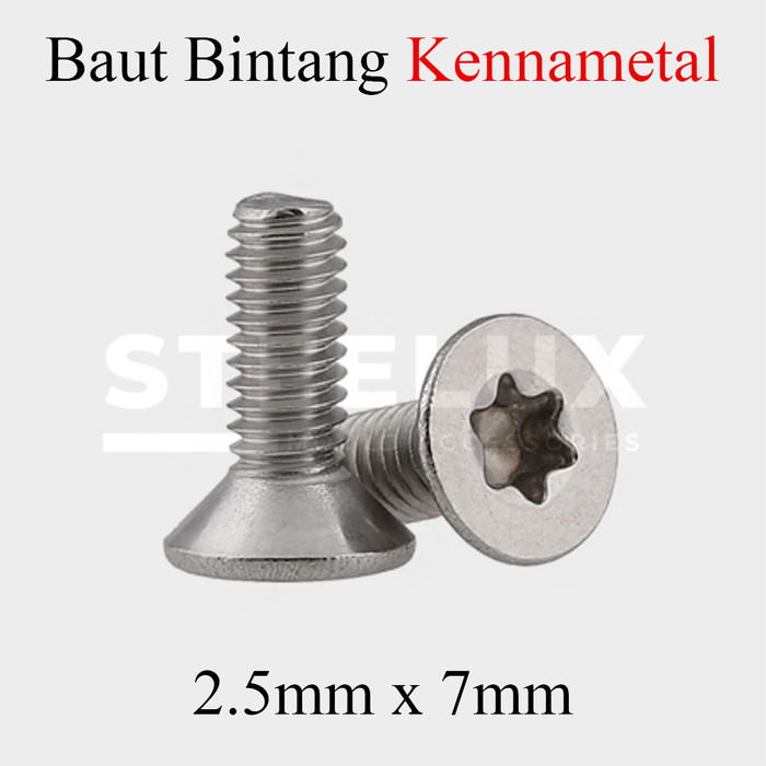 Baut Holder Bintang M2.5x7 Kennametal 2.5 x 7 mm Torx Screw Milling * Bubut Baud Insert