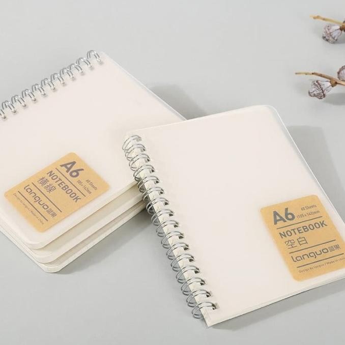 

TERMURAH - Clear Cover Spiral Ruled Notebook / Buku Spiral Grid Dot Ruled Blank