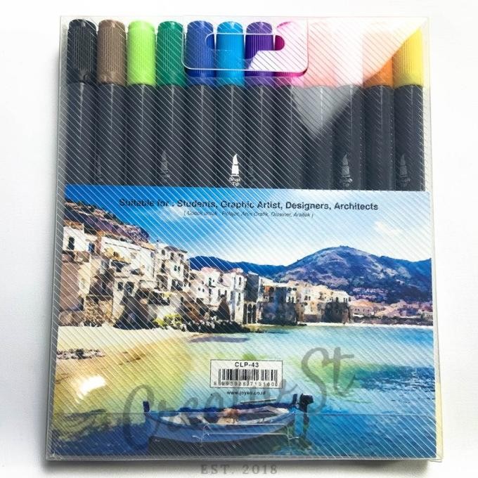 

BEBAS ONGKIR - Joyko Brush Pen AQUARELLE 12 Warna CLP-43 Acquarelle