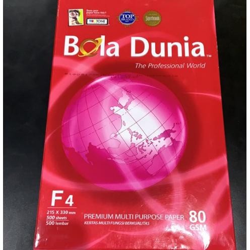 

(1 RIM) Kertas HVS Folio F4 Bola Dunia 80 gr (Harga Khusus Online)