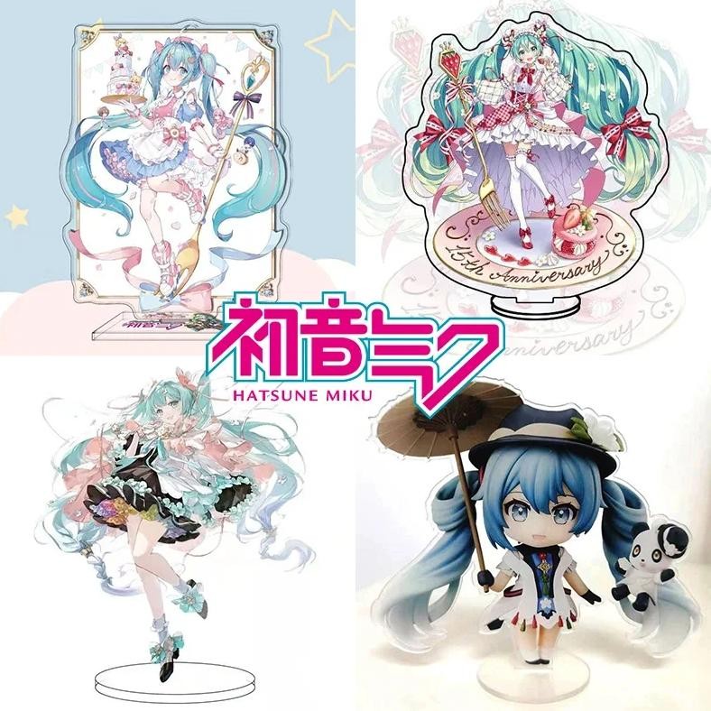 hatsune miku acrylic stand model kawaii 15/6cm acrylic action figurine sign virtual singer desk deco
