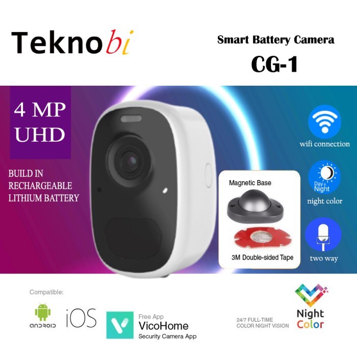 IP Camera CCTV Portable Baterai Teknobi CG1 AI Waterproof Wireless