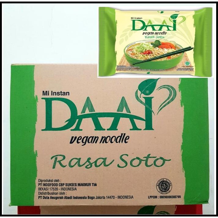 

Mie Instan Daai Vegan Rasa Mi Soto 1 Dus ( 40 Pcs ) / Vegan Noodle