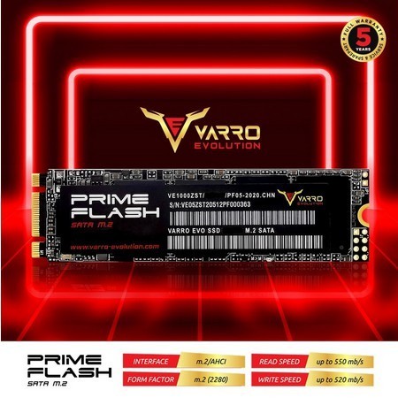 SSD M.2 VARRO 128GB PRIME FLASH NGFF 2280 SATA 3 - SSD M2 128GB NGFF 2280 Pekanbaru