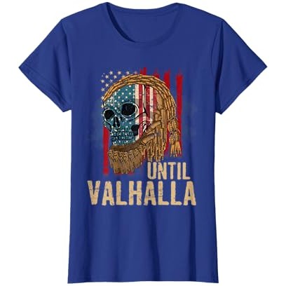 Sampai Valhalla Viking Bendera AS Kaos Vintage-Sampai Valhalla Kaos |bEH0uUuo|