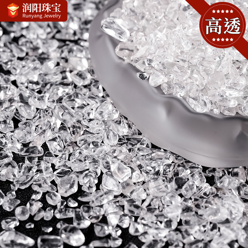 Kristal Putih Alami Buddha Pemujaan Degaussing Batu Pot Bunga Tangki Ikan Batu Dekoratif Partikel Ke