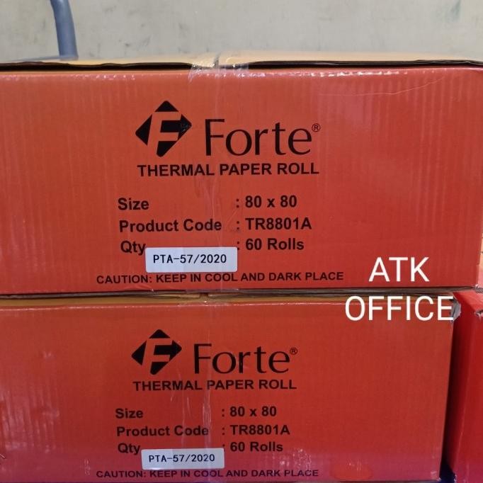 

Terlaris Kertas Kasir Thermal Roll 80 x 80 mm Forte Paket Hemat 1karton(60Roll) SALE