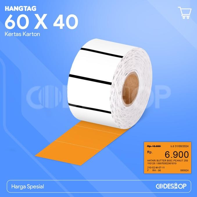 

Terlaris Codeshop Kertas Price Tag Karton 60 x 40 mm 1 Line Blackmark Label Harga Minimarket SALE