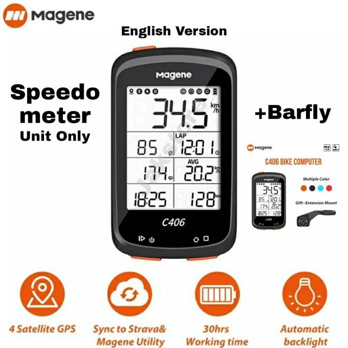 Speedometer sepeda Magene C406+Barfly Original Cyclometer Magene C406