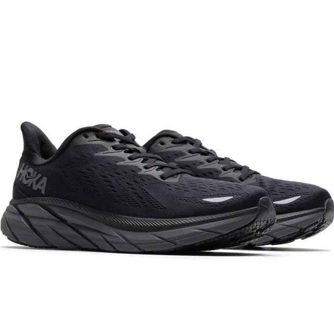 Sepatu Running Original Hoka Clifton 8 Black Grey