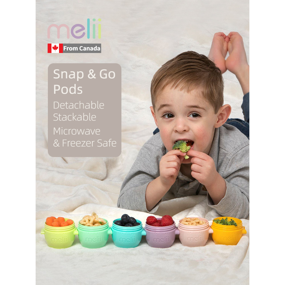 Melii Snack and Go Pods Portable Segited Baby Food Container Detachable Snacks Milk Powder Box Box B