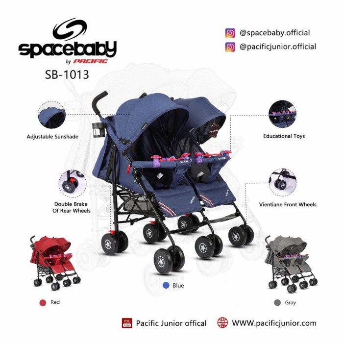 Kereta Dorong Stroller Sp Baby Kembar 1013