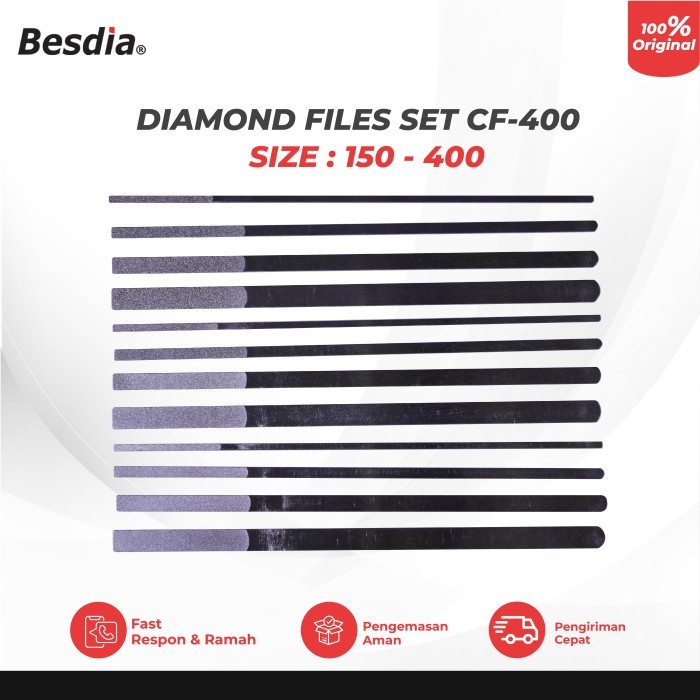 

HARGA DISC - Diamond File Set CF-400 Tapered Hand File Kikir Diamond BESDIA