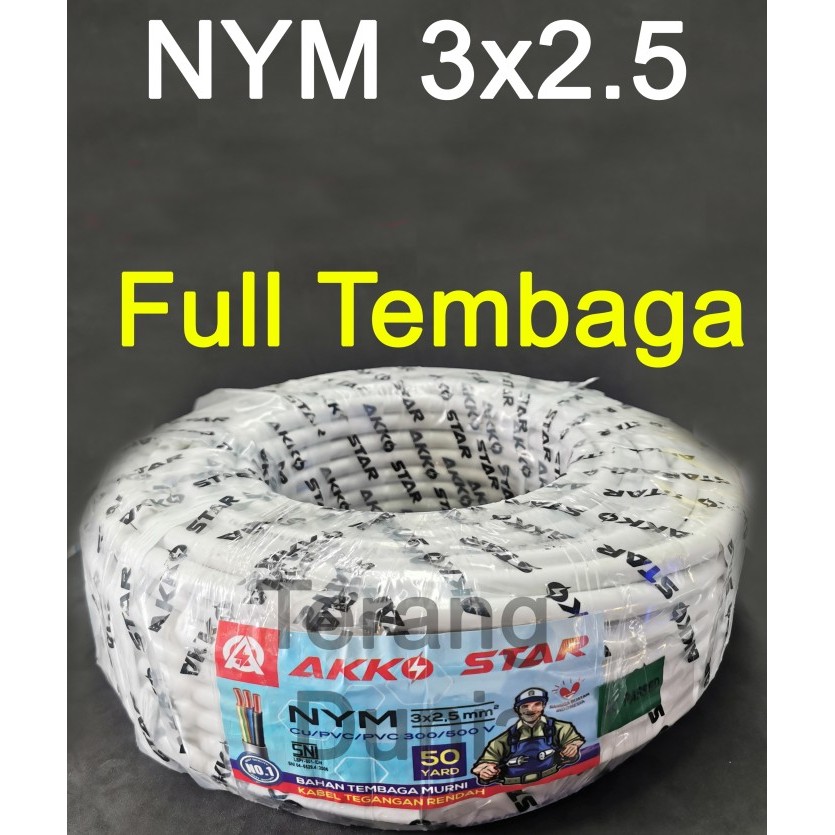 Kabel Listrik NYM 3x2.5 Kabel Tunggal NYM 3x2.5 Akko Kabel Listrik 3x2