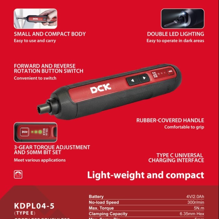 Paling Murah Obeng Cordless Dck