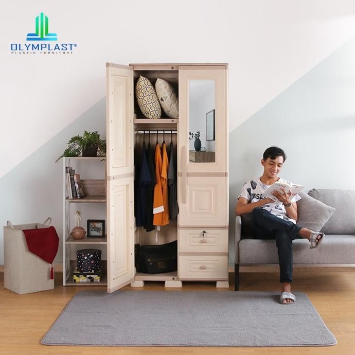 Olymplast Lemari Pakaian Plastik 2 Pintu - OTC 02P Modern