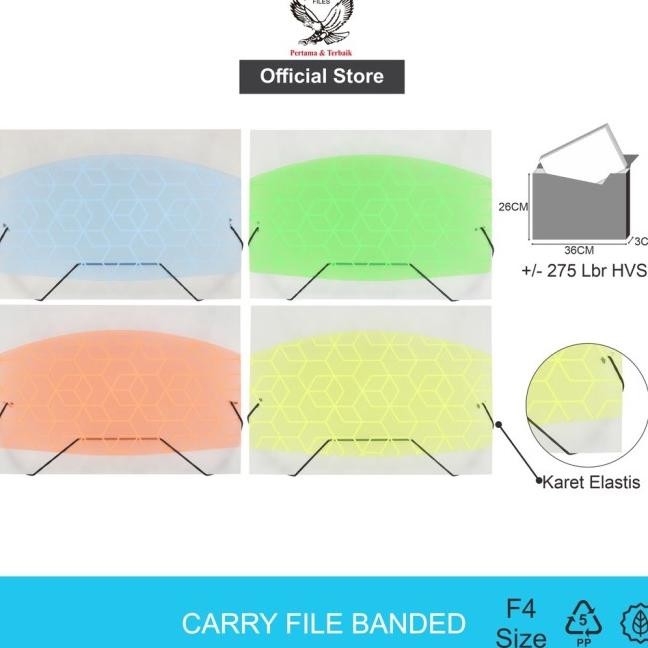 

EAGLE CARRY FILE BOX BANDED F4 (FOLIO) / TAS DOKUMEN / MAP DOKUMEN TALI KARET ELASTIS MOTIF KUBUS #GRATISONGKIR