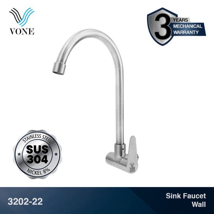 Terbaru Vone 3202-22 Keran Kran Air Angsa Sink Cuci Piring Dapur Stainless