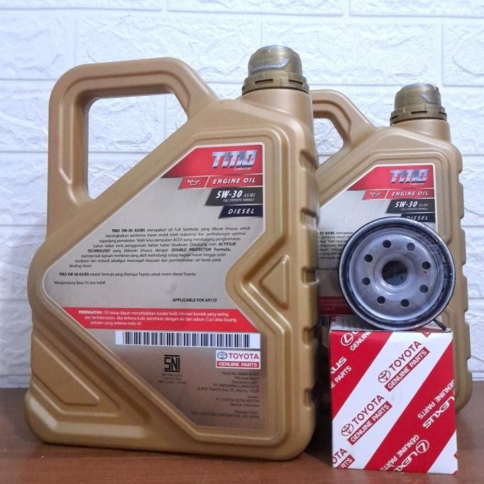 Paket oli tmo gold diesel 5w-30+filter oli innova/fortuner hilux