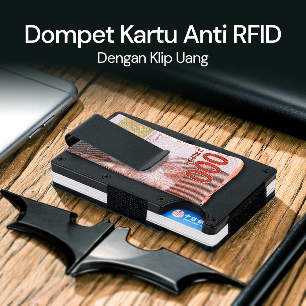 

Dompet Kartu Anti RFID Portable 15 Slot dengan Klip Uang