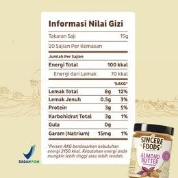 

Organic Almond Butter Unsweetened Sincere Selai Kacang Almond 225G