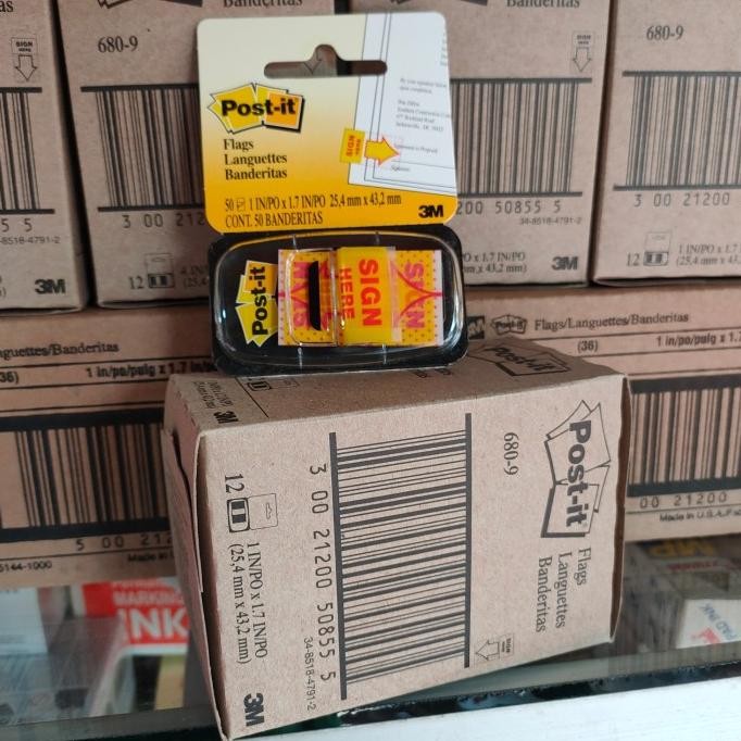 

Post It Sign Here 3M (680-9) Original Harga Satu Dus Isi 12 Pad Terlaris