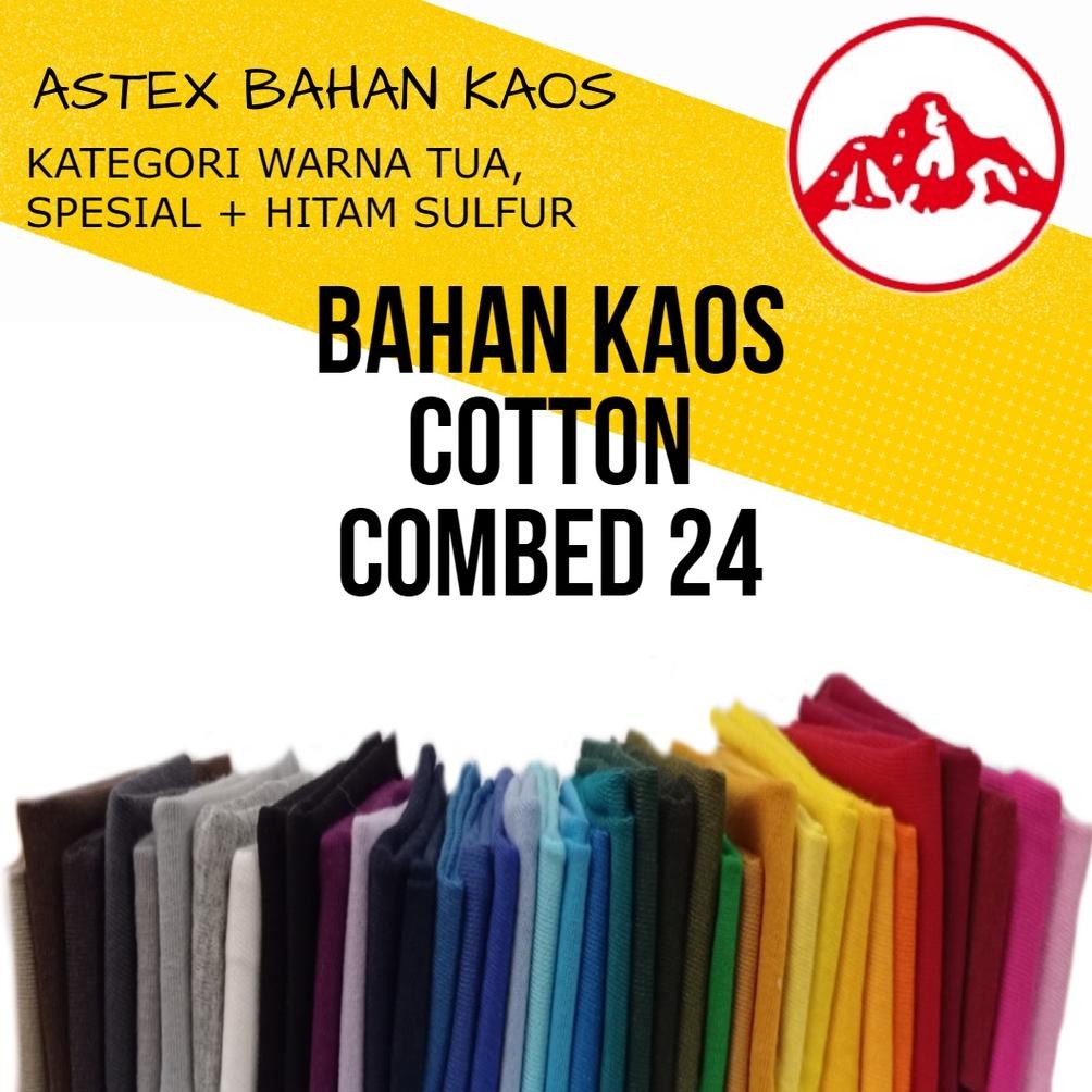 Kain Cotton Combed Premium 24s Per 1 KG Warna Tua dan Spesial | Bahan Kain Kaos Katun