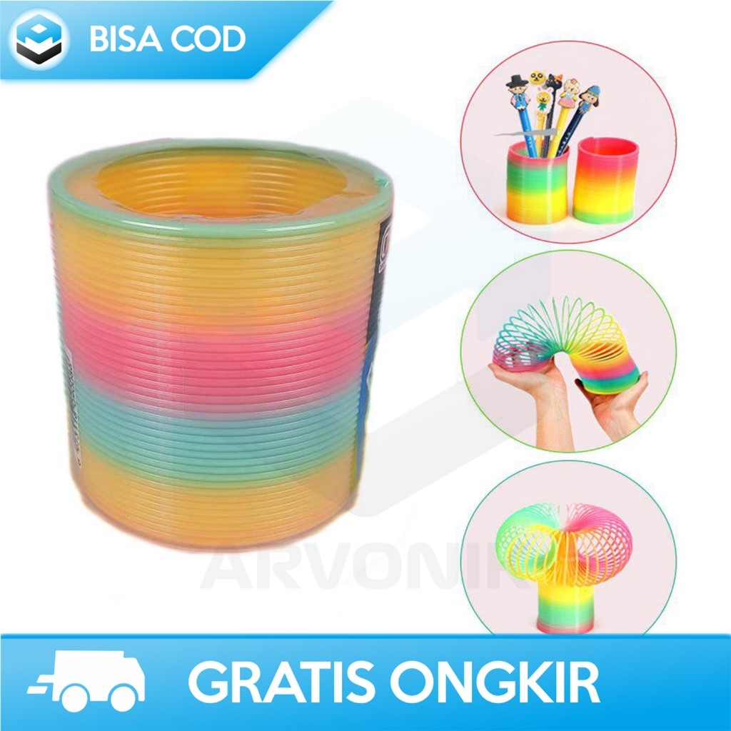 

MAINAN PER PEGAS SPIRAL RAINBOW TOYS SLINKY MULTIFUNGSI WADAH PENSIL