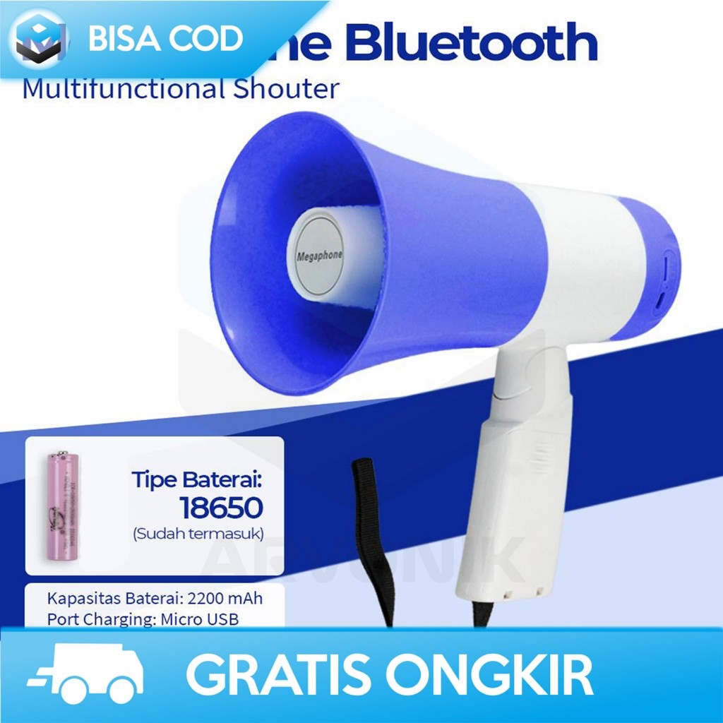 SPEAKER BLUETOOTH TOA KERAS TOMBOL RECORD REPLAY DUAL BATTERY PORTABEL