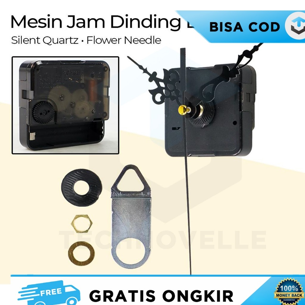 PERALATAN MESIN BATERAI JARUM JAM DINDING AESTHETIC SILENT QUARTZ