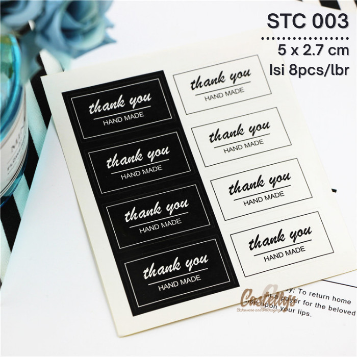 

TERMURAH - Sticker Stiker Label Thank You Hand Made STC 003 Packaging Kue Kado