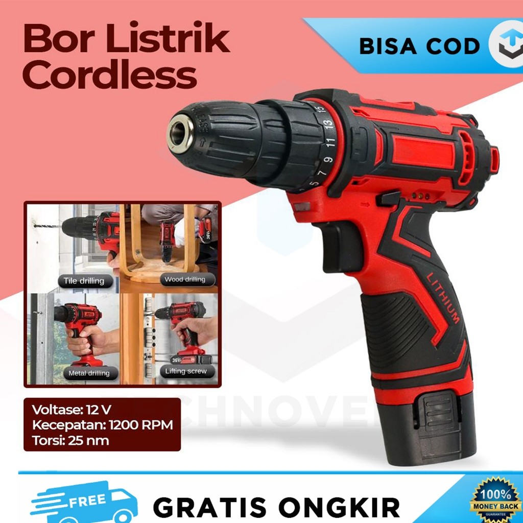 MESIN BOR LISTRIK CORDLESS LITHIUM MESIN BOR TEMBOK BATERAI MODERN