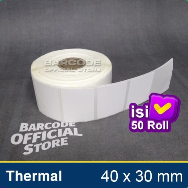 

1 Dus Label Thermal 40 X 30 Mm 1 Line (Stiker Barcode 40X30 Mm) Barangbaru