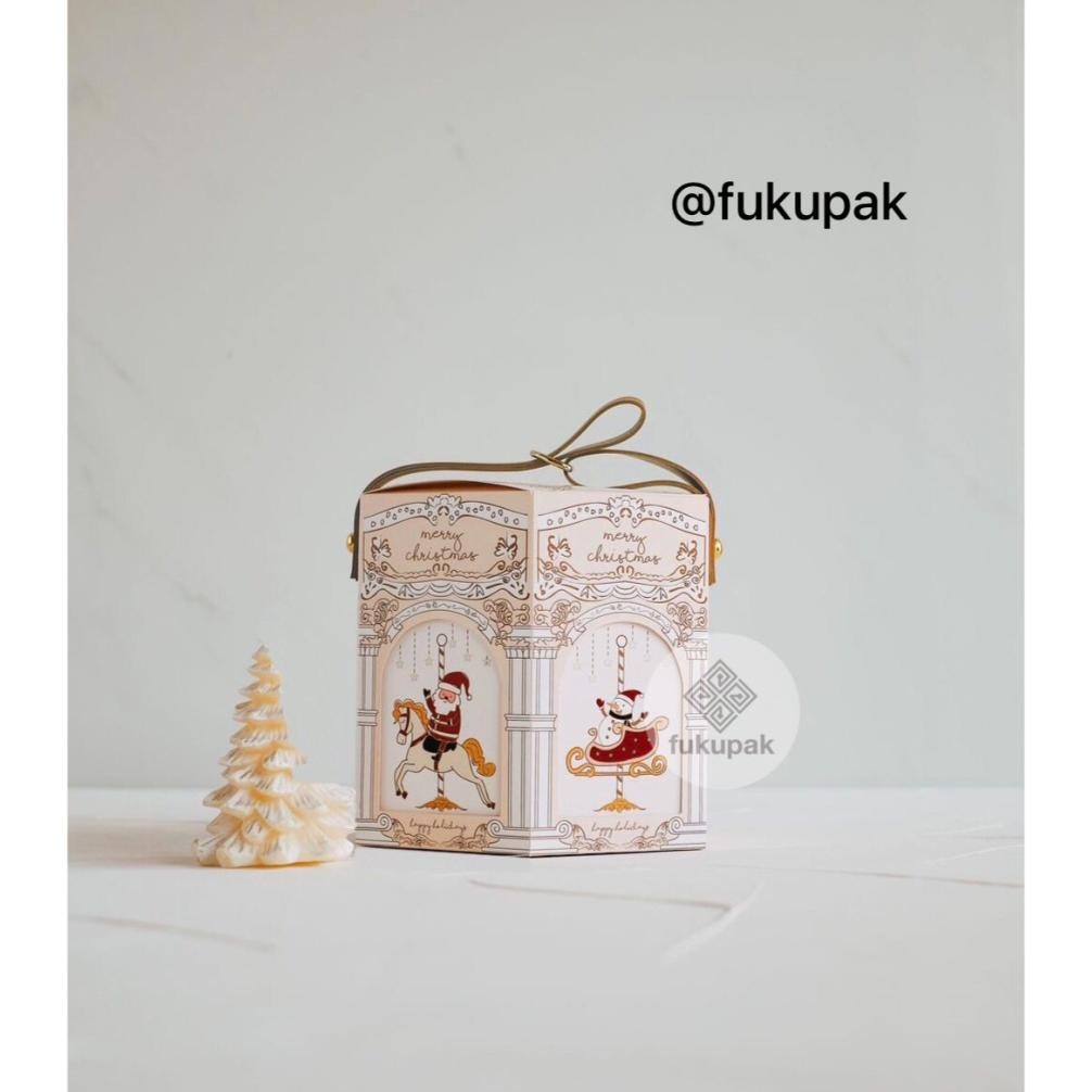 

Box Christmas Carousel (10Pcs) Kotak Hamper Merry Go Round Dus Roti Toples Natal Mainan