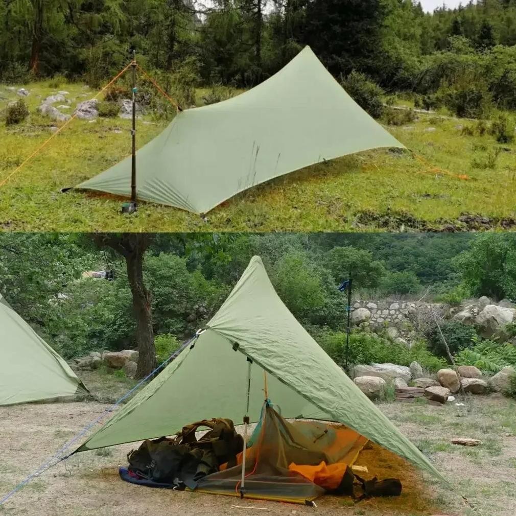 ultralight 310g flysheet tent waterproof 20d double sided silicone coating nylon camping shelter can