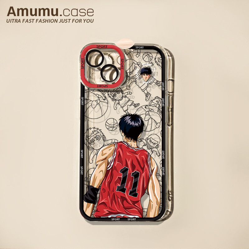 Rukawa Kaede Antishock Clear Kartun Cowok Slam Dunk Case Iphone 18 Pro Max 17 Pro Max  17 Air 17 Pro