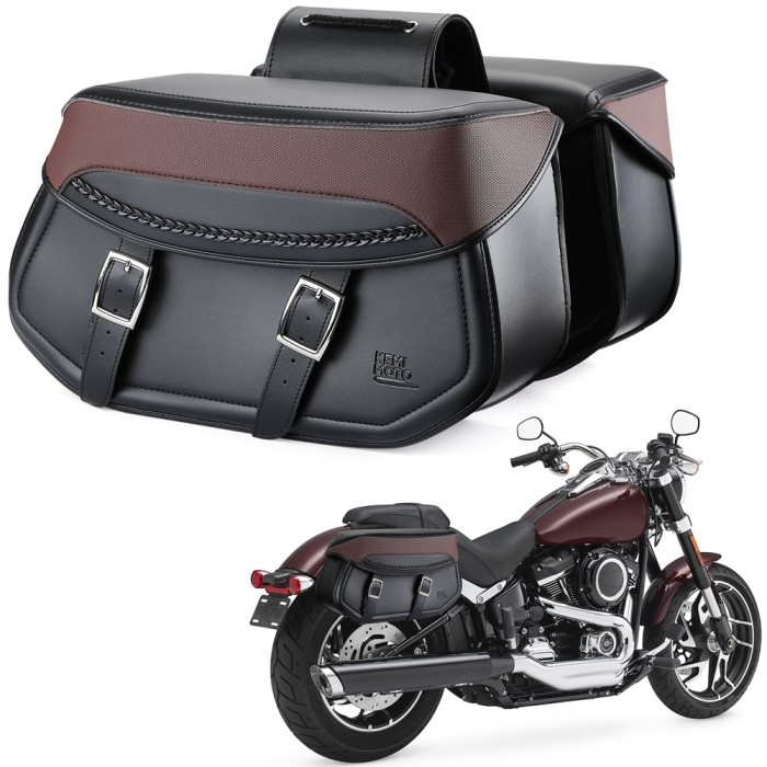 MOTORCYCLE WATERPROOF SADDLE BAG UNIVERSAL SIDE BAG PU LEATHER