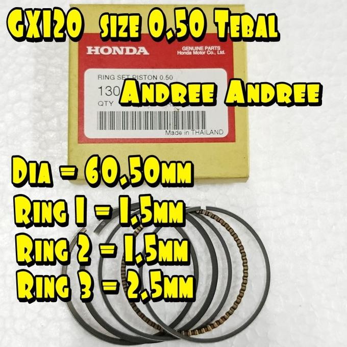 :<:<:<:<] Ring Piston Honda GX120 GX-120 size 0.50 050 Original