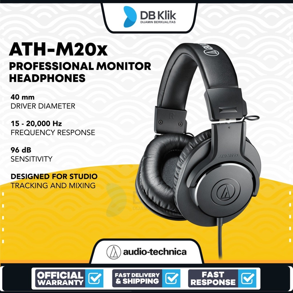 Audio Technica Headphone M20X Wired - Audio-Technica Ath-M20X