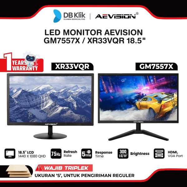 Aevision Led Monitor Gm7557X 18.5" Ips 75Hz 2K Quad Hd Hdmi Vga