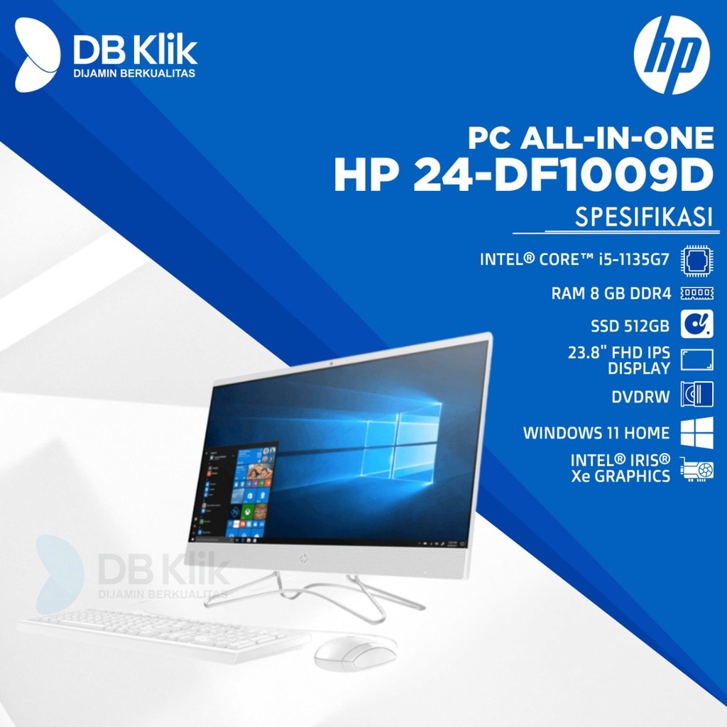 Hp Pc Aio 24-Df1009D I5-1135G7 8Gb Ssd 512Gb Windows 11 23.8 Inch