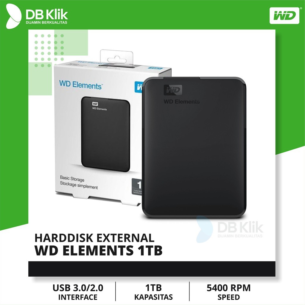 Wd Hdd Hardisk External Elements 1Tb