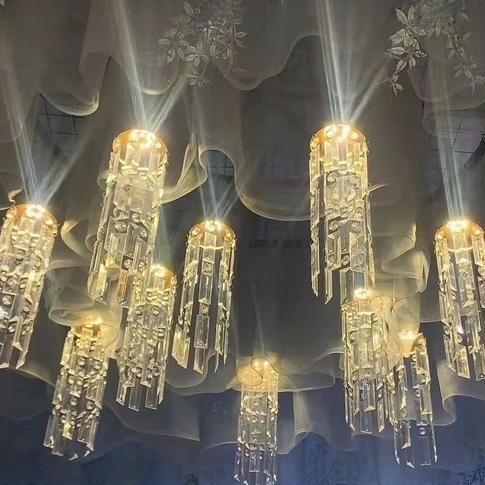 Dem Wm 1Set Lampu Rumbai Jelly Fish Gantung Isi 10 Kristal (Sudah Termasuk Lampu) - Untuk Hiasan Dek
